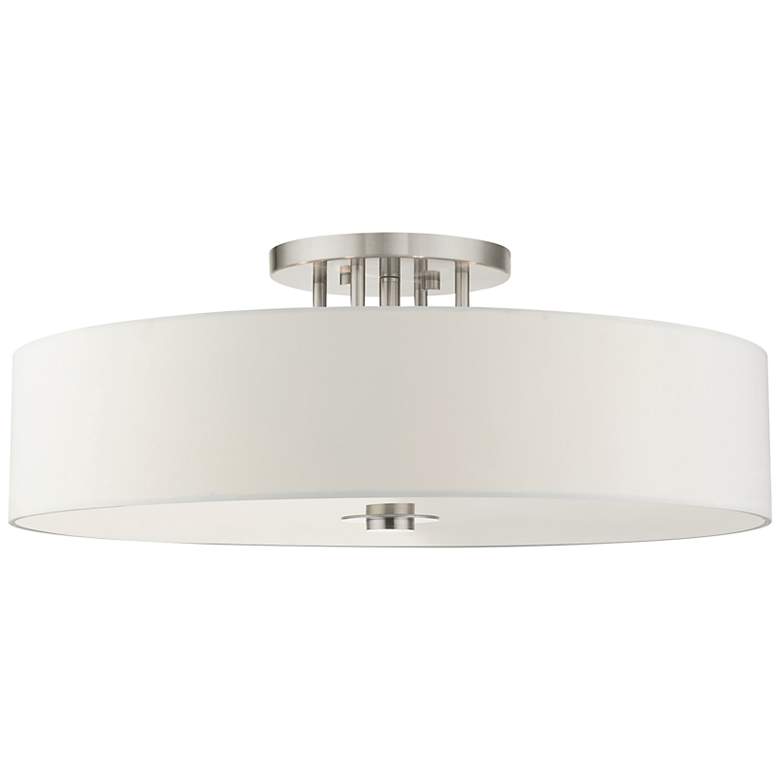 Image 3 Livex Meridian 30" Wide 6-Light Modern White Shade Ceiling Light