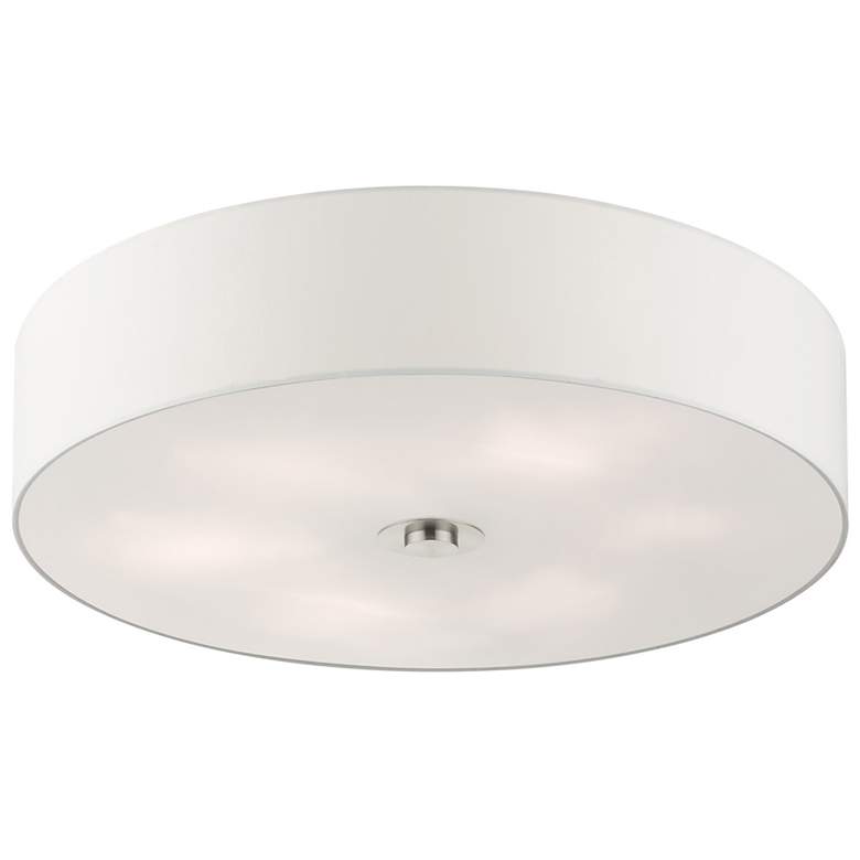 Image 7 Livex Meridian 30" Wide 6-Light Modern White Shade Ceiling Light more views