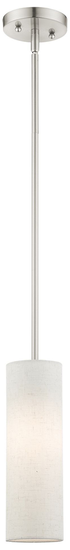 Image 2 Livex Meridian 4 3/4"W Brushed Nickel Cylinder Mini Pendant