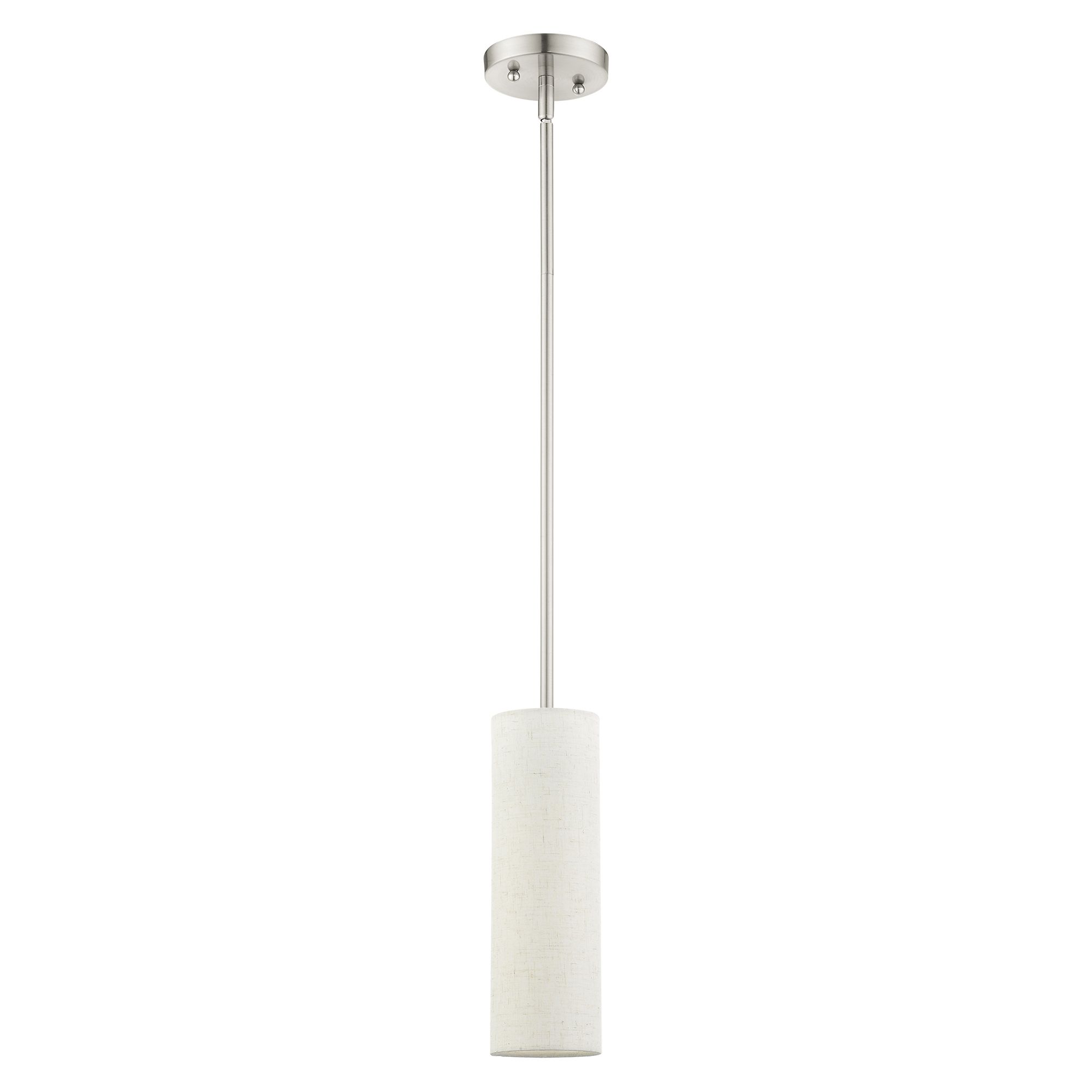 Image 3 Livex Meridian 4 3/4"W Brushed Nickel Cylinder Mini Pendant more views