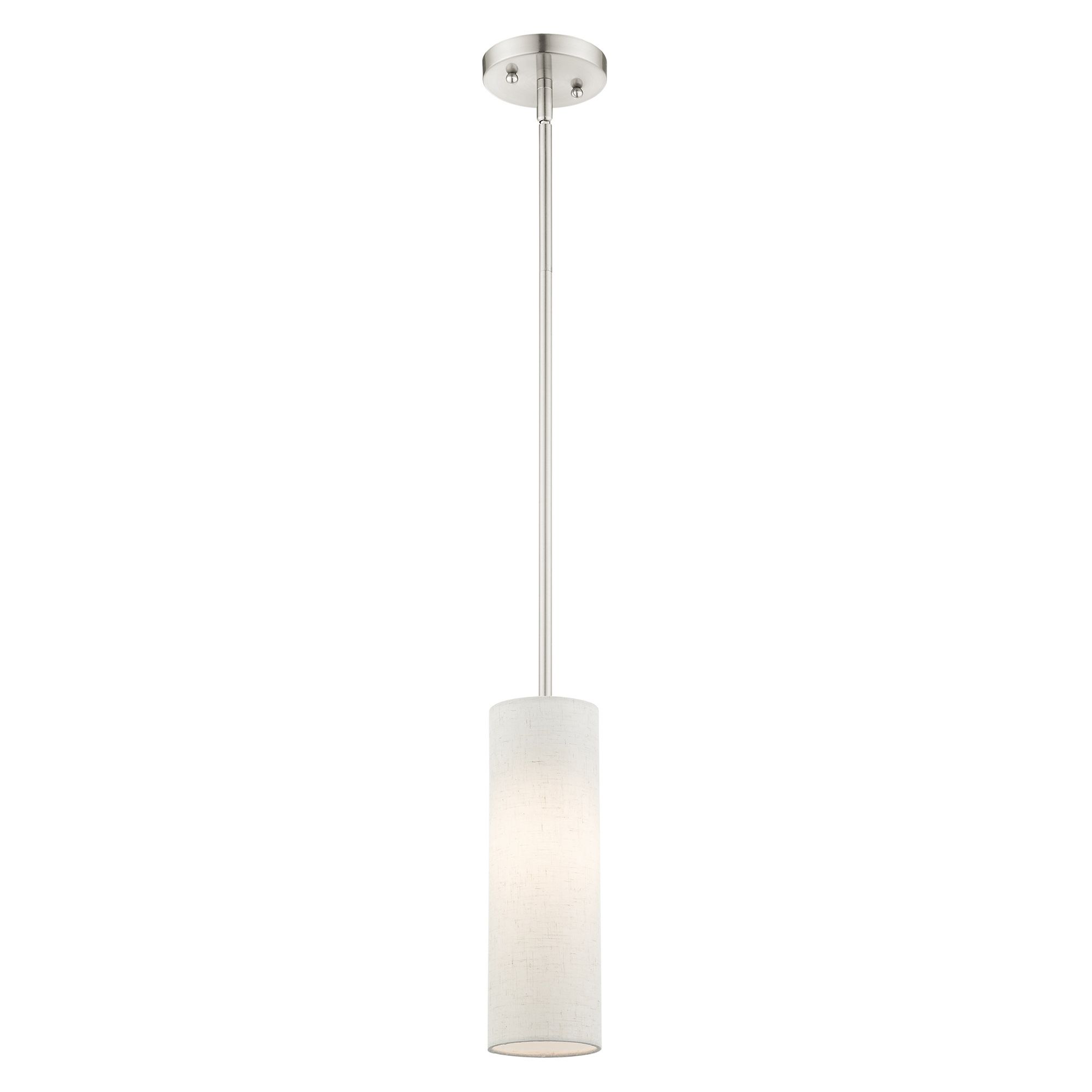 Image 4 Livex Meridian 4 3/4"W Brushed Nickel Cylinder Mini Pendant more views
