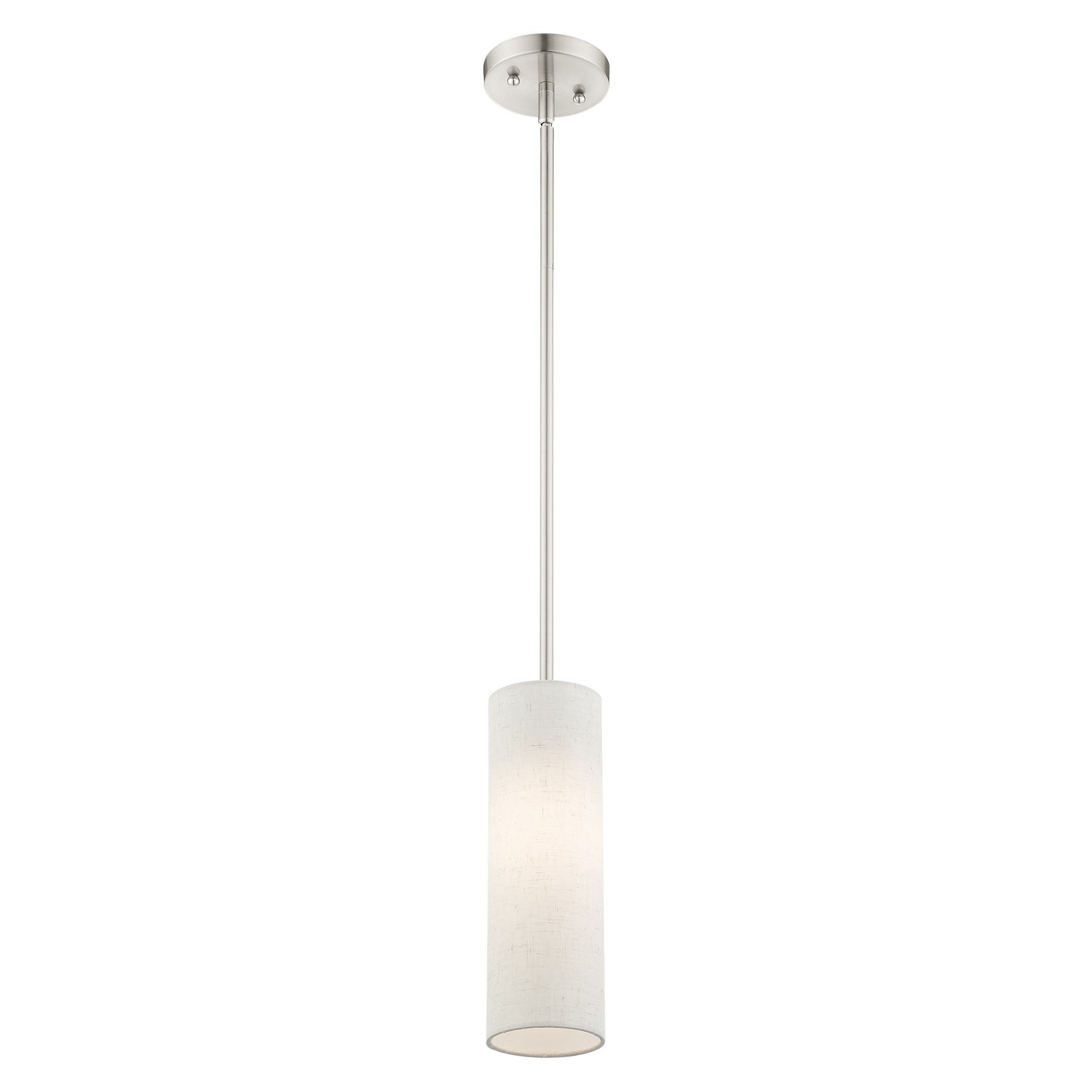 Image 5 Livex Meridian 4 3/4"W Brushed Nickel Cylinder Mini Pendant more views