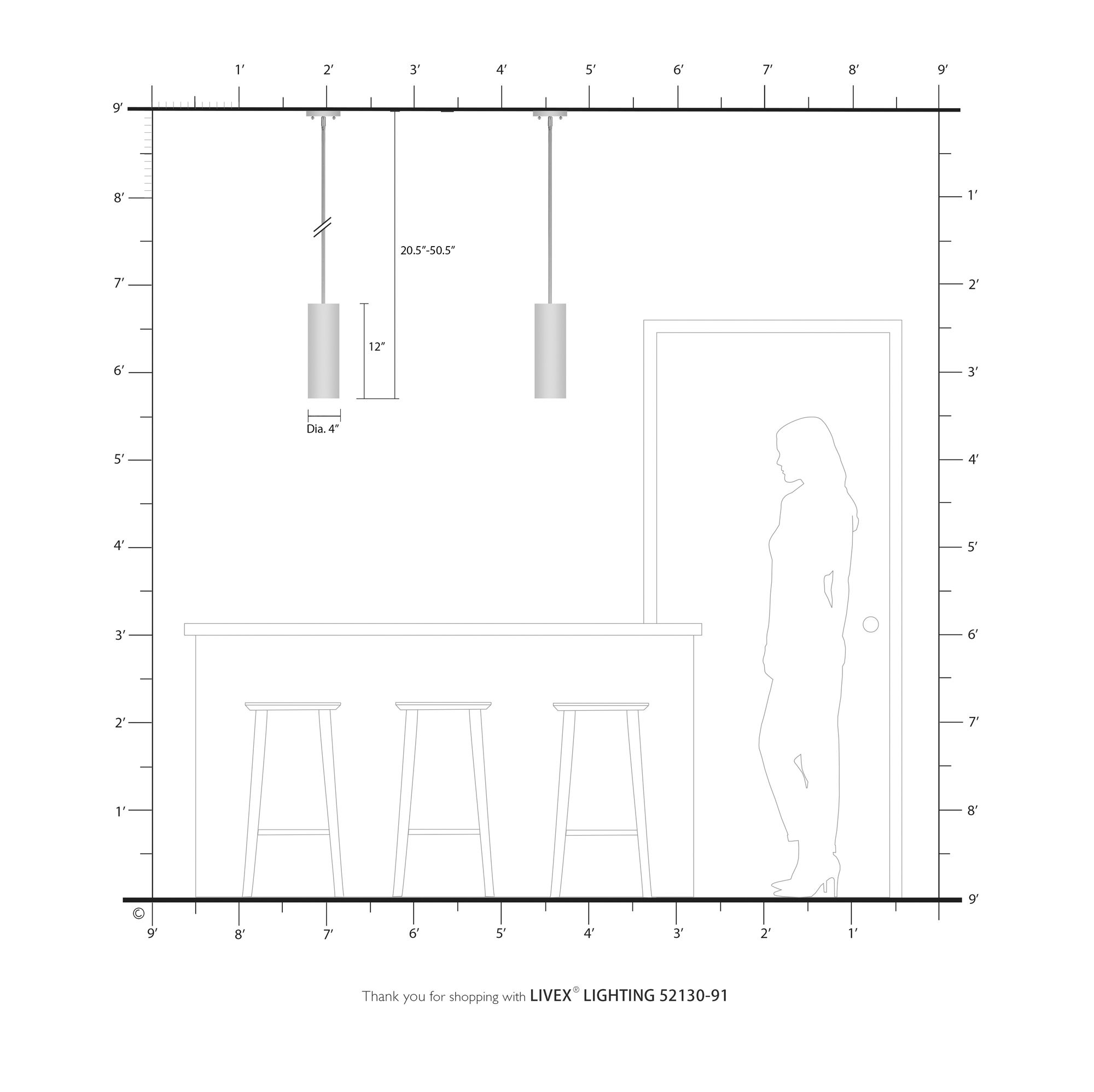 Livex Meridian 4 3/4"W Brushed Nickel Cylinder Mini Pendant
