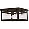 Livex Milford 11" Wide Brze and Glass 4-Light Sq Ceiling Light