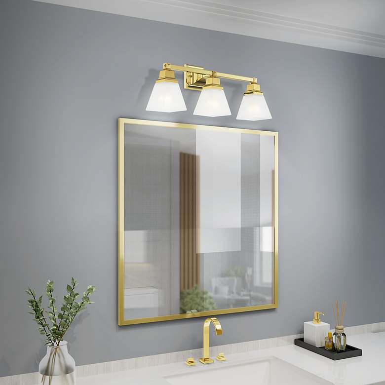 Image 5 Livex Mission 25 1/4" Wide Polished Brass 3-Light Bath Light more views