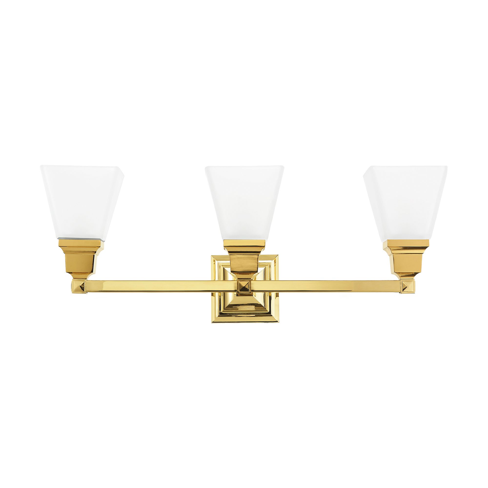 Livex Mission 25 1/4" Wide Polished Brass 3-Light Bath Light