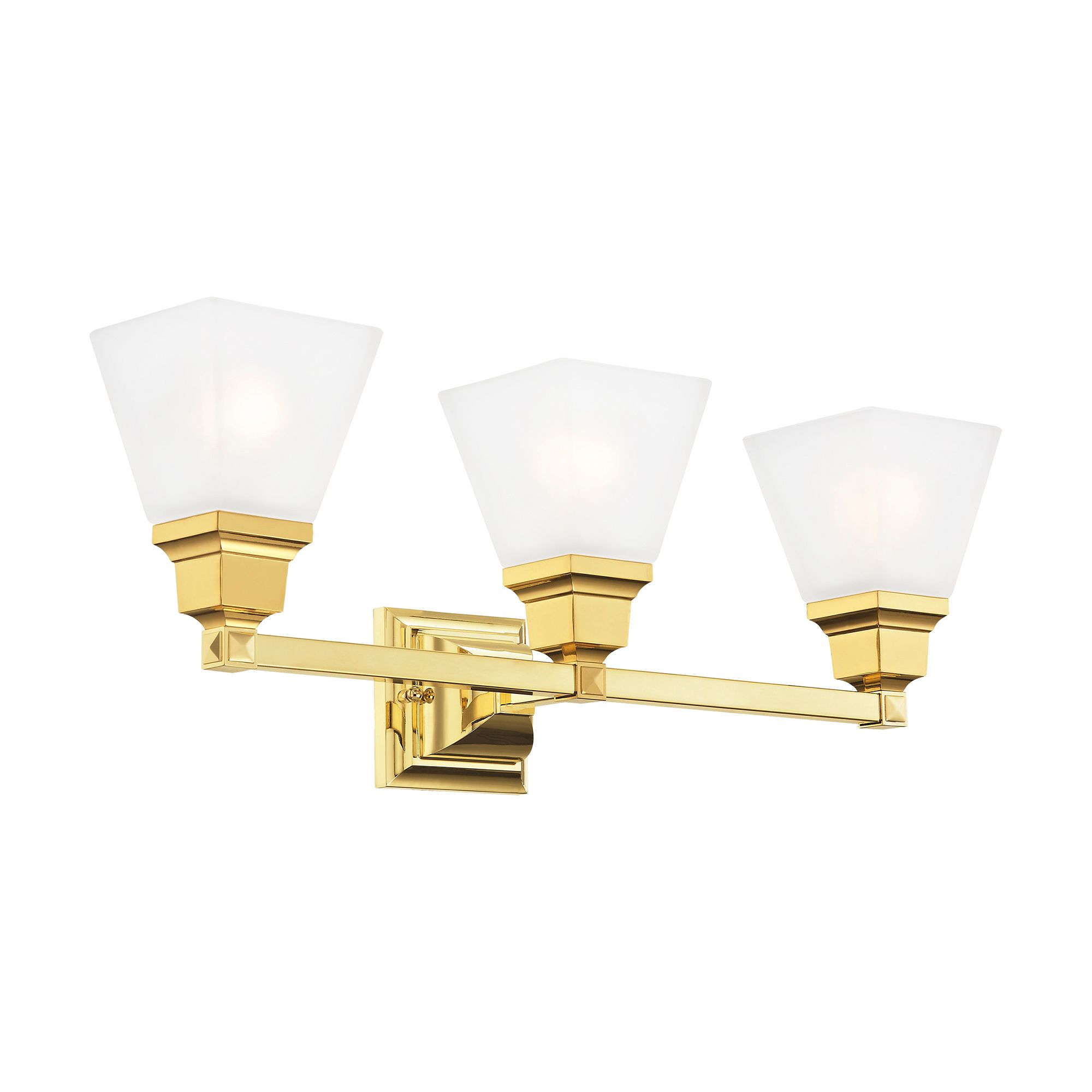 Livex Mission 25 1/4" Wide Polished Brass 3-Light Bath Light