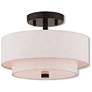 2_Livex Monroe 11" Wide 2-Light Bronze Double Drum Ceiling Light