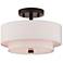 Livex Monroe 11" Wide 2-Light Bronze Double Drum Ceiling Light