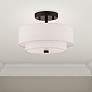 1_Livex Monroe 11" Wide 2-Light Bronze Double Drum Ceiling Light