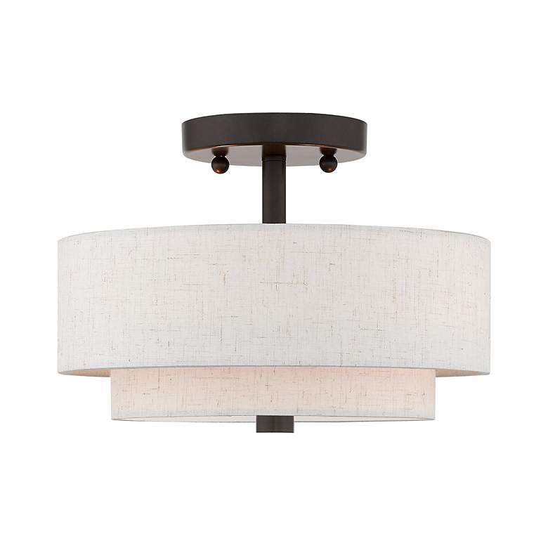 Image 4 Livex Monroe 11" Wide 2-Light Bronze Double Drum Ceiling Light more views
