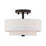4_Livex Monroe 11" Wide 2-Light Bronze Double Drum Ceiling Light more views