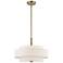 Livex Monroe 18" Wide Antique Brass 3-Tier Drum Pendant