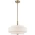 Livex Monroe 18" Wide Antique Brass 3-Tier Drum Pendant