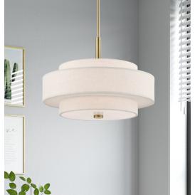 Livex Monroe 18" Wide Antique Brass 3-Tier Drum Pendant Livex Monroe 18" Wide Antique Brass 3-Tier Drum Pendant