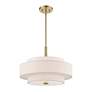4_Livex Monroe 18" Wide Antique Brass 3-Tier Drum Pendant more views