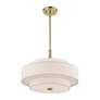 5_Livex Monroe 18" Wide Antique Brass 3-Tier Drum Pendant more views