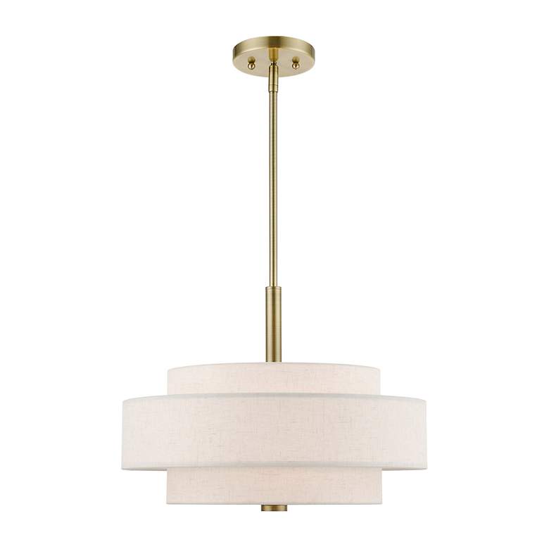 Image 3 Livex Monroe 18" Wide Antique Brass 3-Tier Pendant Light more views