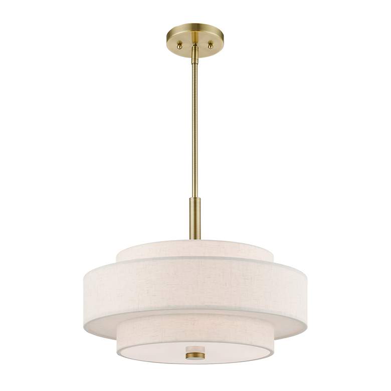 Image 4 Livex Monroe 18" Wide Antique Brass 3-Tier Pendant Light more views