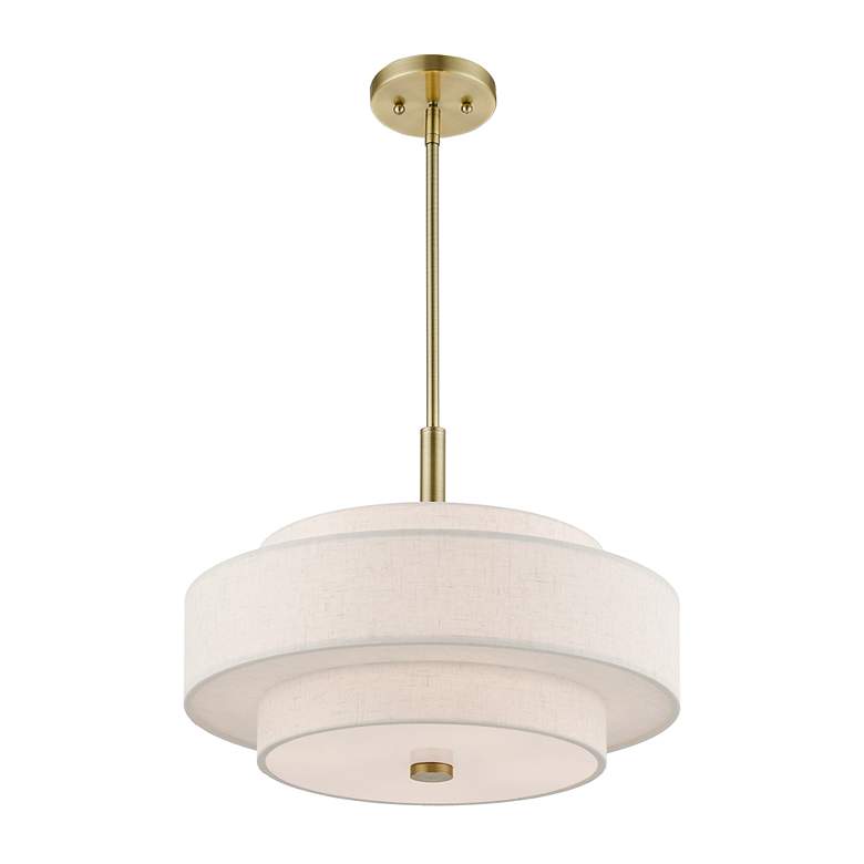 Image 5 Livex Monroe 18" Wide Antique Brass 3-Tier Pendant Light more views
