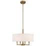 3_Livex Monroe 18" Wide Antique Brass 4-Light Drum Shade Pendant