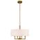 Livex Monroe 18" Wide Antique Brass 4-Light Drum Shade Pendant