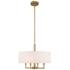 Livex Monroe 18" Wide Antique Brass 4-Light Drum Shade Pendant