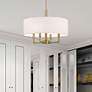 2_Livex Monroe 18" Wide Antique Brass 4-Light Drum Shade Pendant