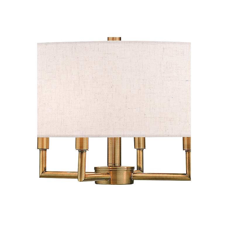 Image 4 Livex Monroe 18" Wide Antique Brass 4-Light Drum Shade Pendant more views