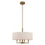 5_Livex Monroe 18" Wide Antique Brass 4-Light Drum Shade Pendant more views