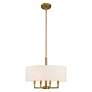 6_Livex Monroe 18" Wide Antique Brass 4-Light Drum Shade Pendant more views