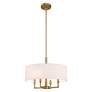7_Livex Monroe 18" Wide Antique Brass 4-Light Drum Shade Pendant more views