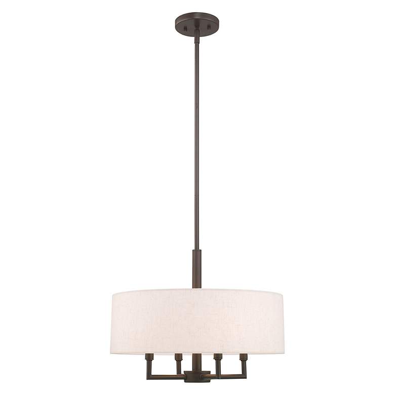 Image 6 Livex Monroe 18" Wide English Bronze 4-Light Drum Chandelier more views