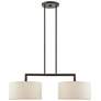 3_Livex Monroe 35" Wide English Bronze 2-Light Linear Drum Chandelier