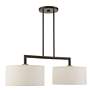 6_Livex Monroe 35" Wide English Bronze 2-Light Linear Drum Chandelier more views