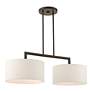 7_Livex Monroe 35" Wide English Bronze 2-Light Linear Drum Chandelier more views