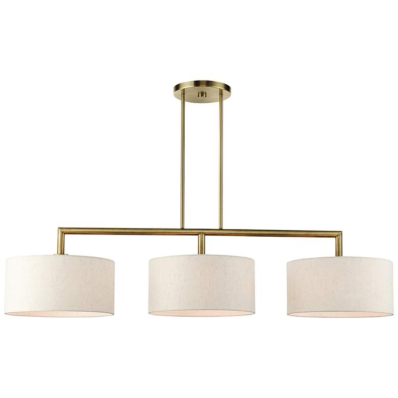 Image 3 Livex Monroe 51" Wide Antique Brass 3-Light Linear Pendant