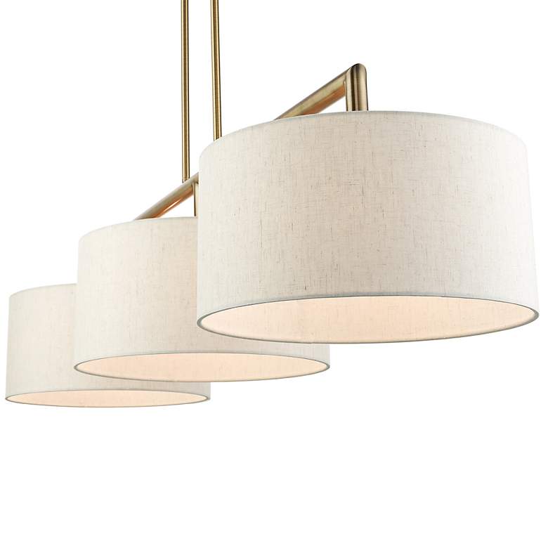 Image 5 Livex Monroe 51" Wide Antique Brass 3-Light Linear Pendant more views