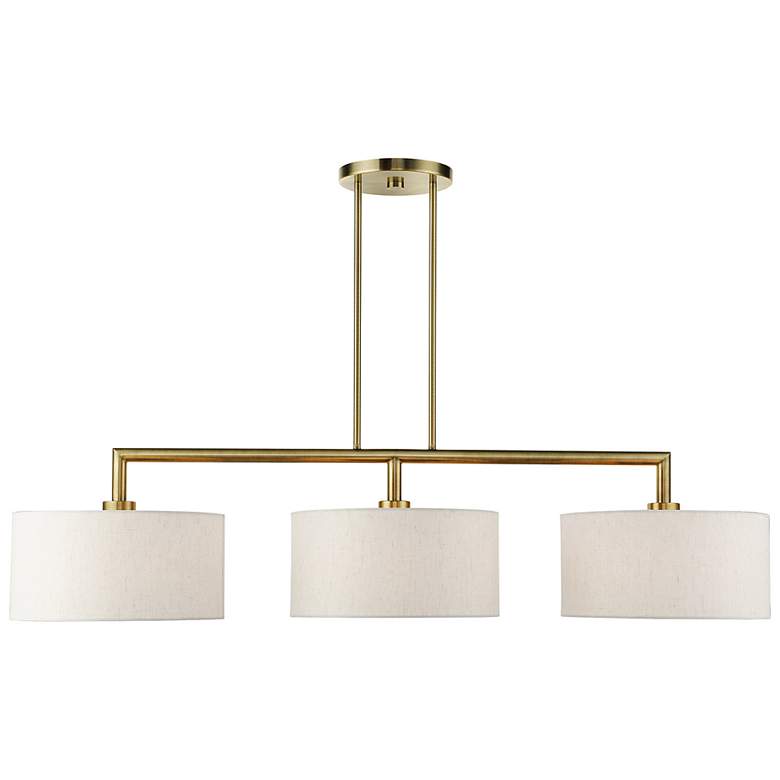 Image 7 Livex Monroe 51" Wide Antique Brass 3-Light Linear Pendant more views
