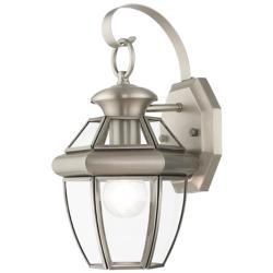 Livex Monterey 12.5" High Brushed Nickel Outdoor Lantern Wall Light