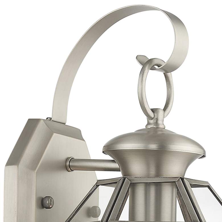 Image 4 Livex Monterey 12.5" High Brushed Nickel Outdoor Lantern Wall Light more views
