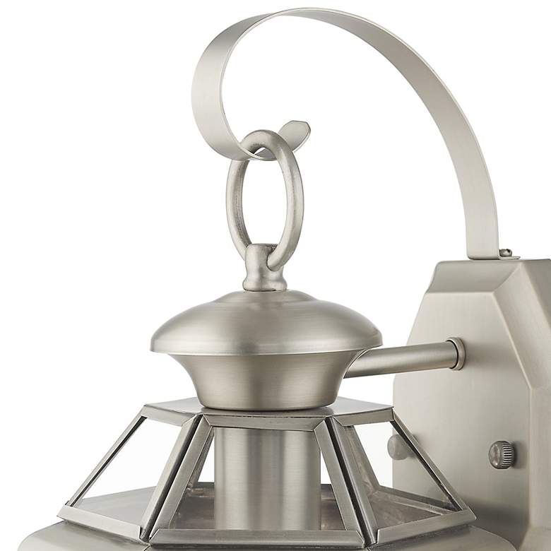 Image 5 Livex Monterey 12.5" High Brushed Nickel Outdoor Lantern Wall Light more views