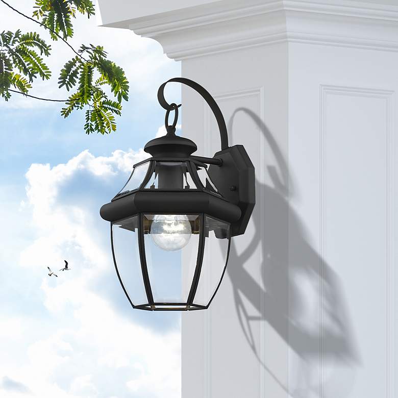 Image 3 Livex Monterey 13" High Black Outdoor Wall Light more views