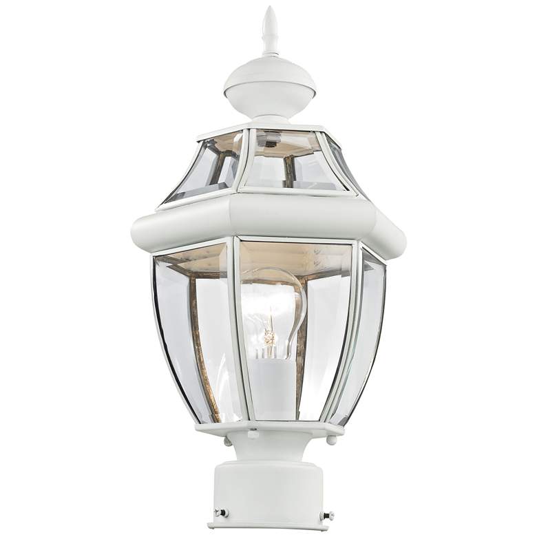Image 4 Livex Monterey 16 1/2" High White Lantern Outdoor Post Light more views