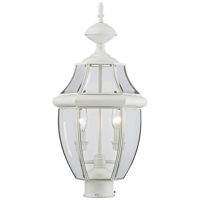 Image 4 Livex Monterey 21 1/2" High White Lantern Outdoor Post Light more views