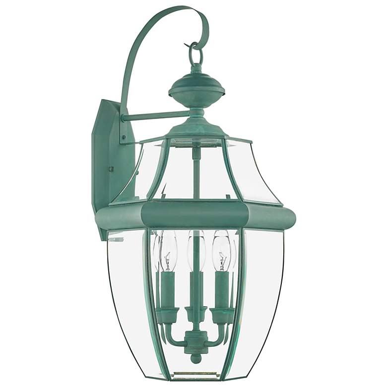 Image 4 Livex Monterey 22 1/2" High Verdigris 3-Light Outdoor Wall Light more views
