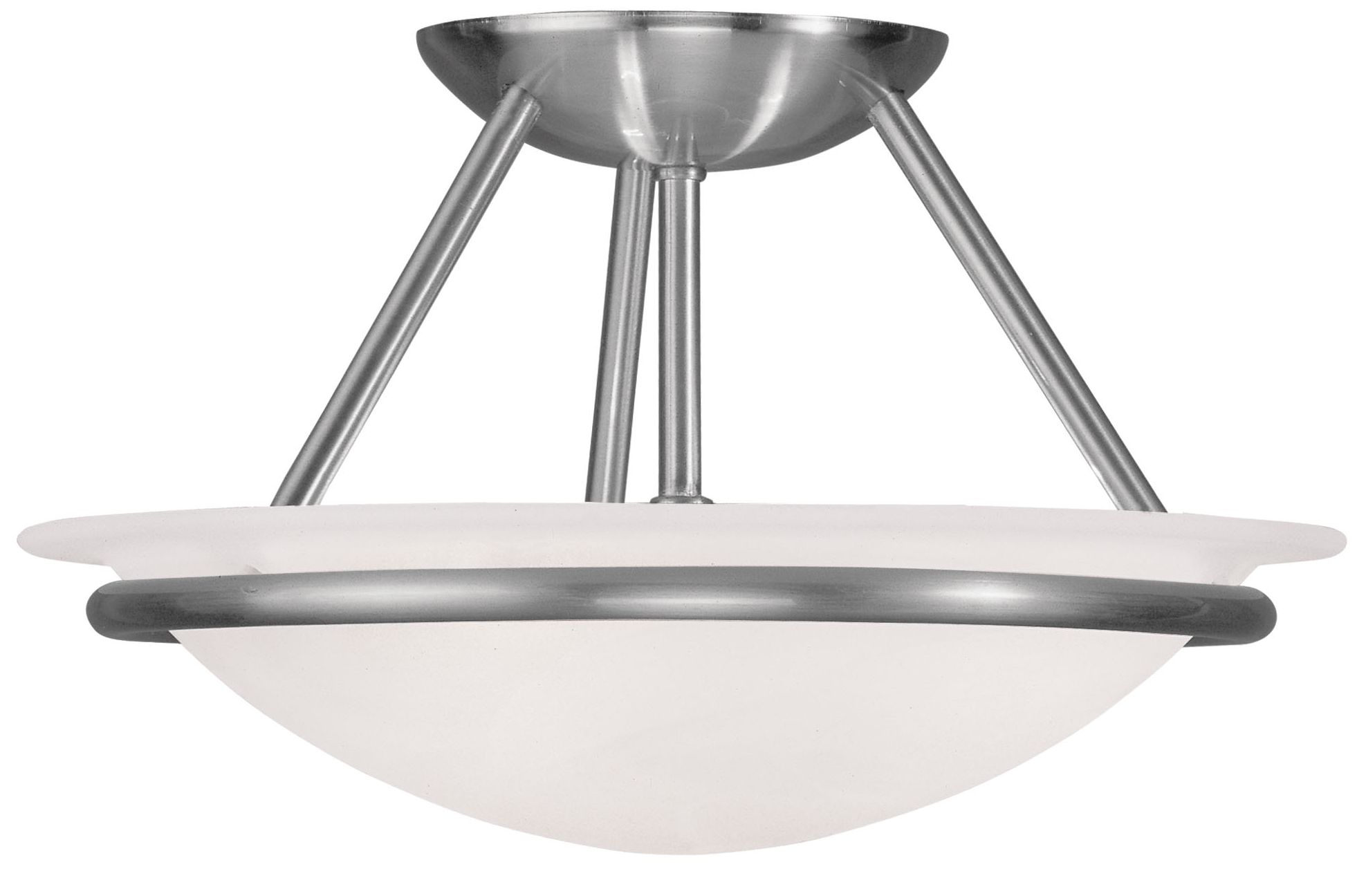 Livex Newburgh 12" Wide Brushed Nickel Ceiling Light