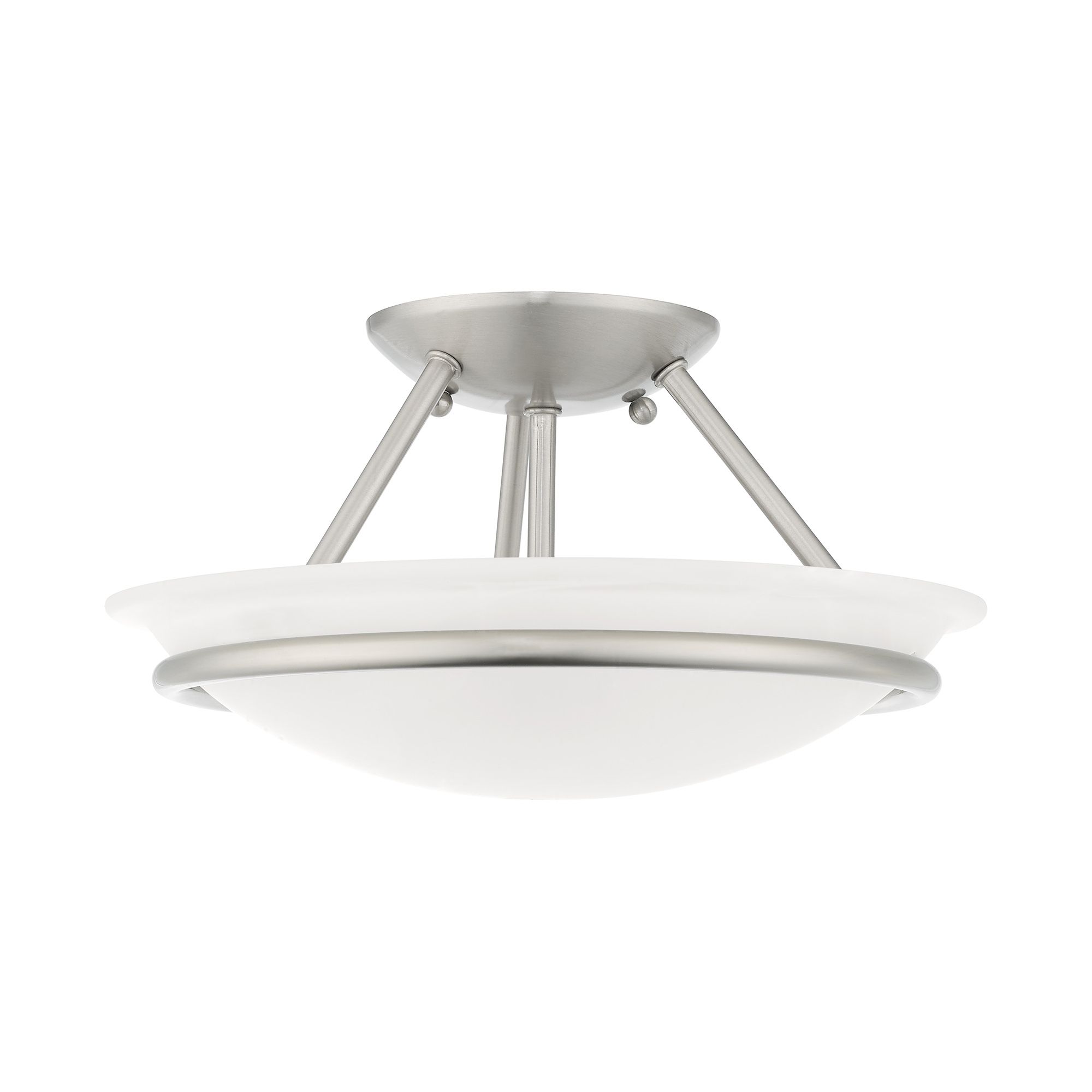 Image 4 Livex Newburgh 12" Wide Brushed Nickel Ceiling Light more views