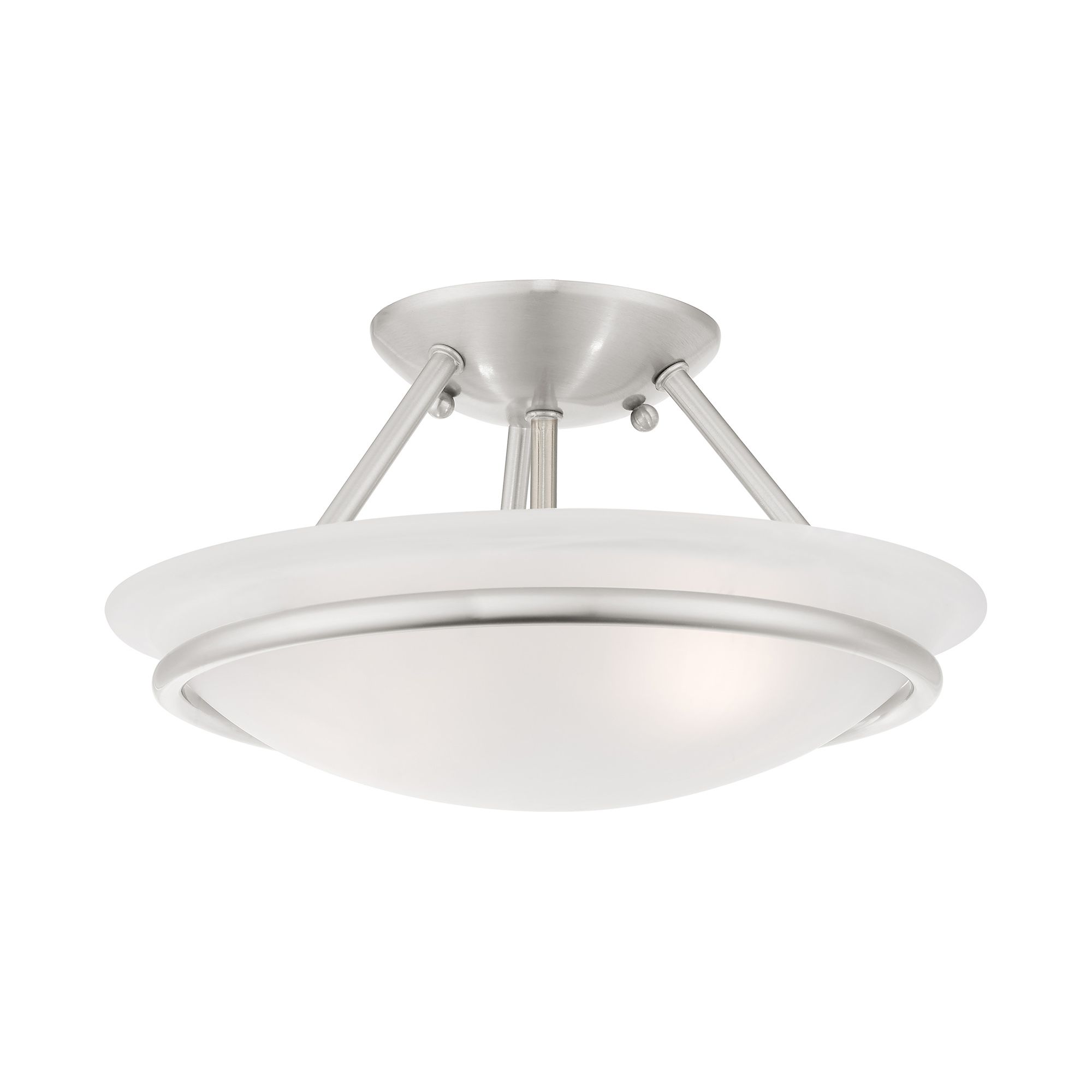 Image 5 Livex Newburgh 12" Wide Brushed Nickel Ceiling Light more views