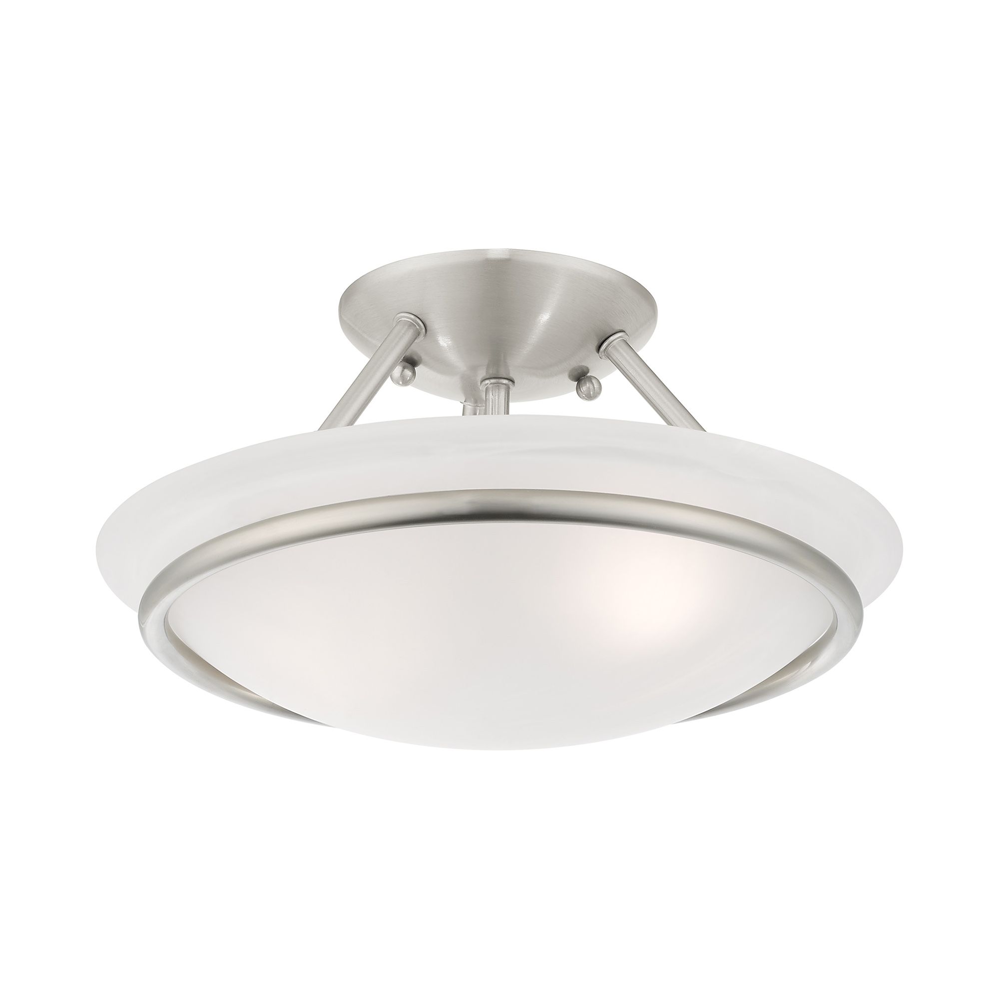 Image 6 Livex Newburgh 12" Wide Brushed Nickel Ceiling Light more views
